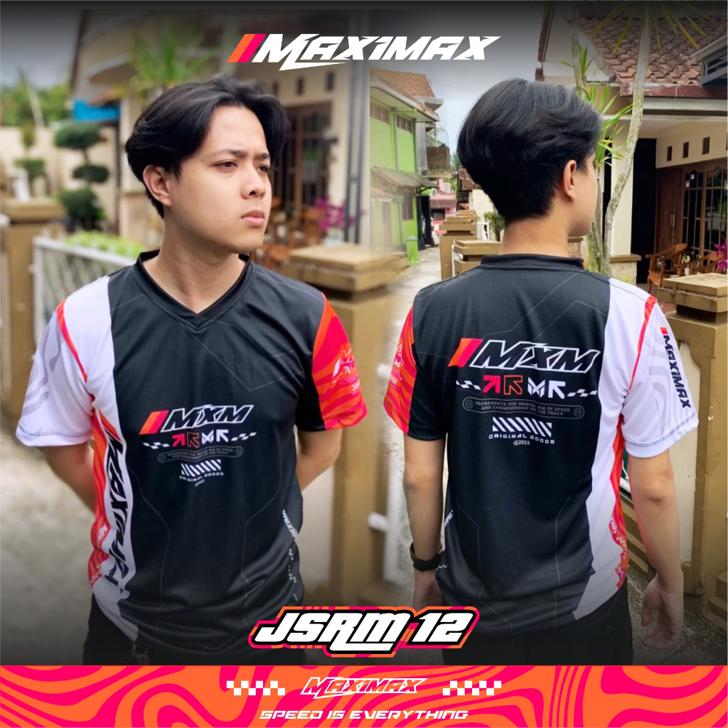 Jersey Racing Maximax V.12 | Maximax Apparel |  PUTIH HITAM | Kaos Racing