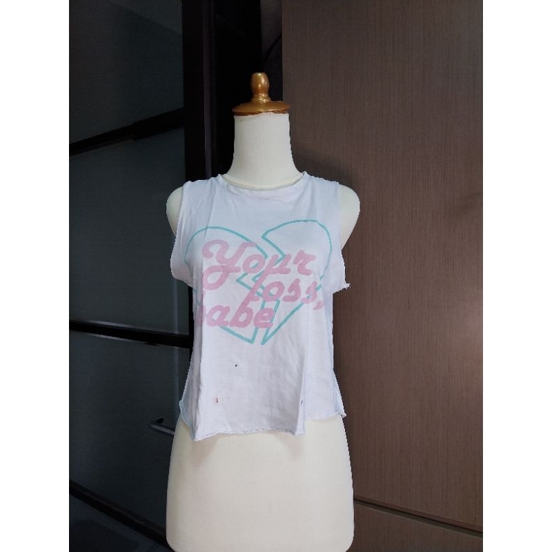 [Preloved] Tanktop Bershka Your Loss,Babe