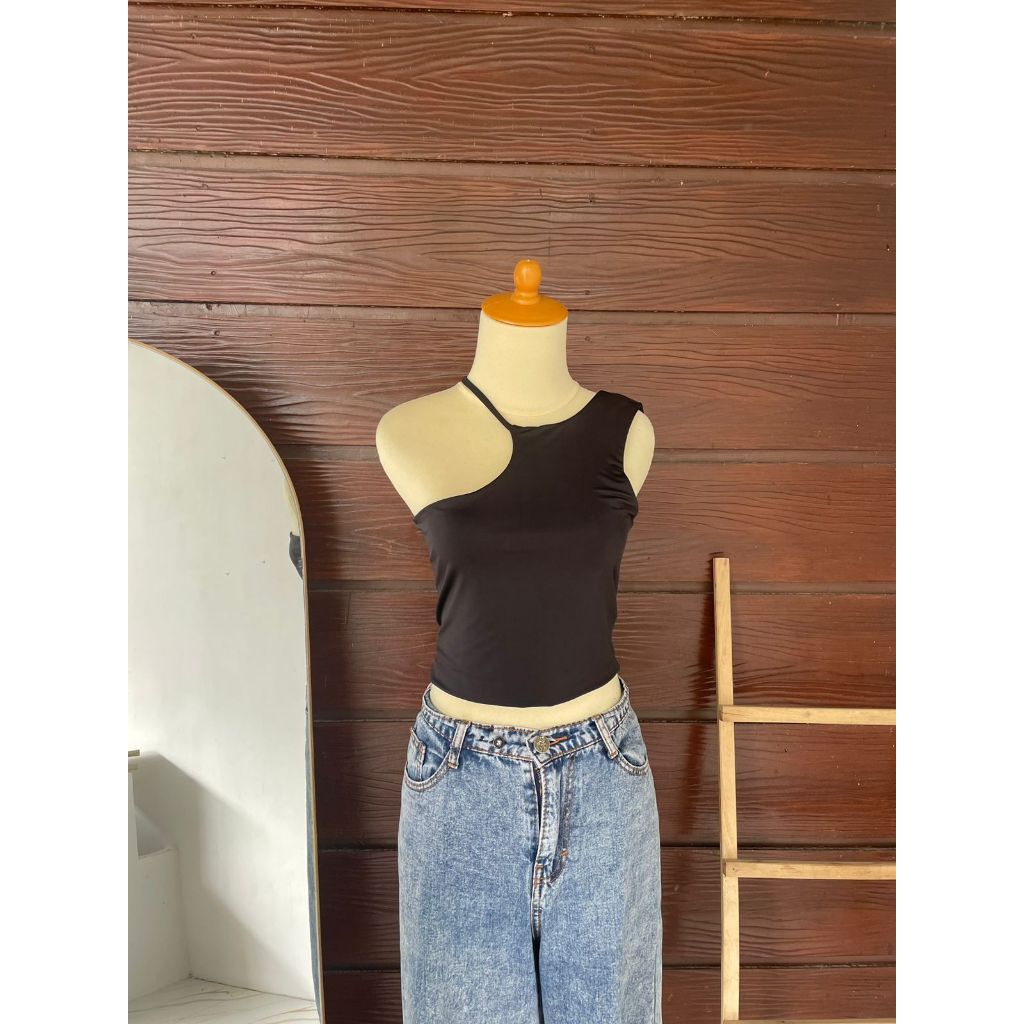 Baju Crop Top Wanita Korean Style Kaos Crop Top Korea