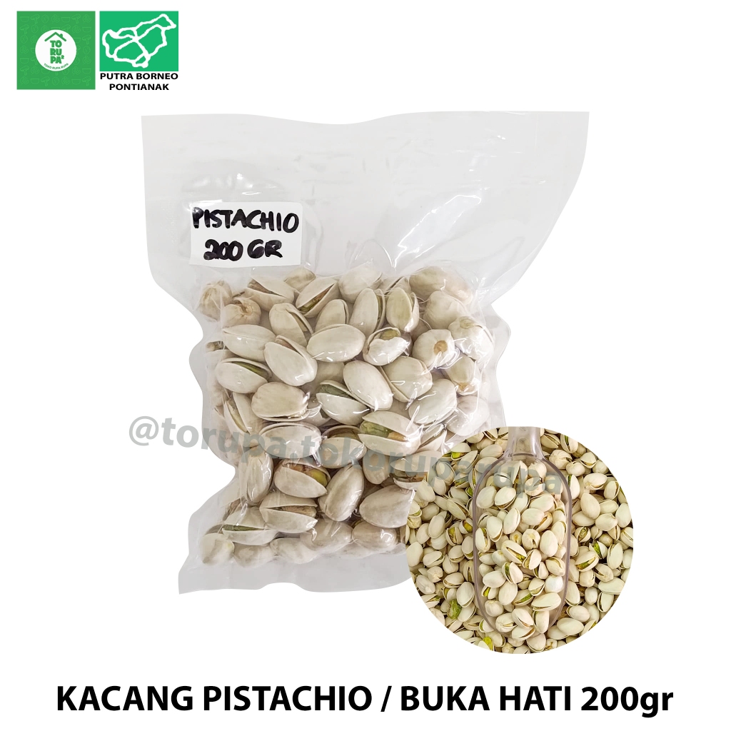 

Kacang Pistachio 200 gr / Pistacio Panggang / Fustuk / Kacang Ketawa Buka Hati / Kacang Arab