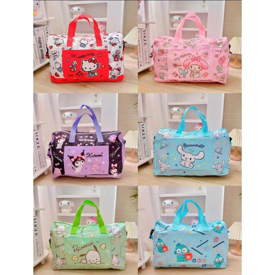 Tas Travel Lipat Tas Liburaan Tas Koper Tenteng Selempang Bag Organizer Traveling Motif Sanrio