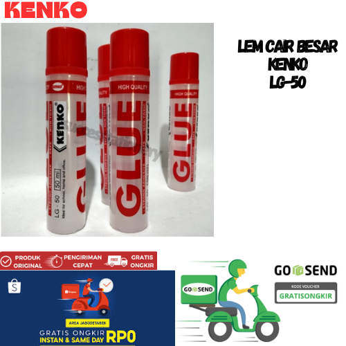 

Lem Cair Kenko 50 ml LG-50 / Liquid Glue Besar Tutup Merah / Lem Kertas Serbaguna [PER PCS]