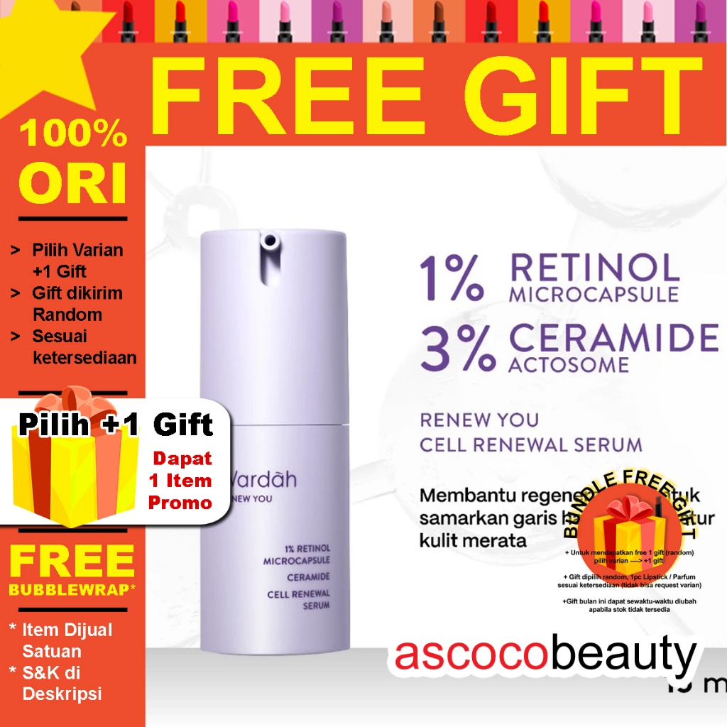 Wardah RENEW YOU Intensive Serum 15ml | SKINCARE ANTI AGING Serum Wajah Pump ascocobeauty