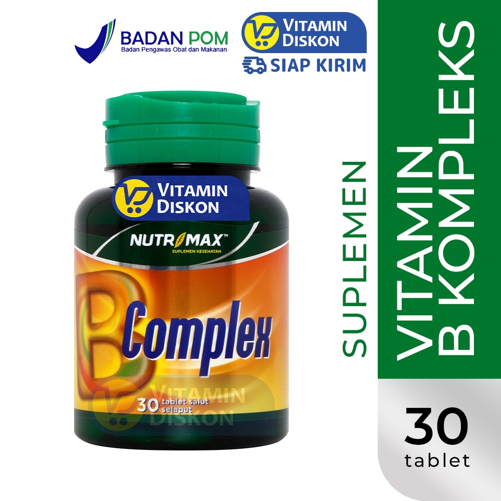 NUTRIMAX B COMPLEX - 30 TABLET | Suplemen Sistem Saraf Neutropik, Membantu Mengatasi Stress dan Depr