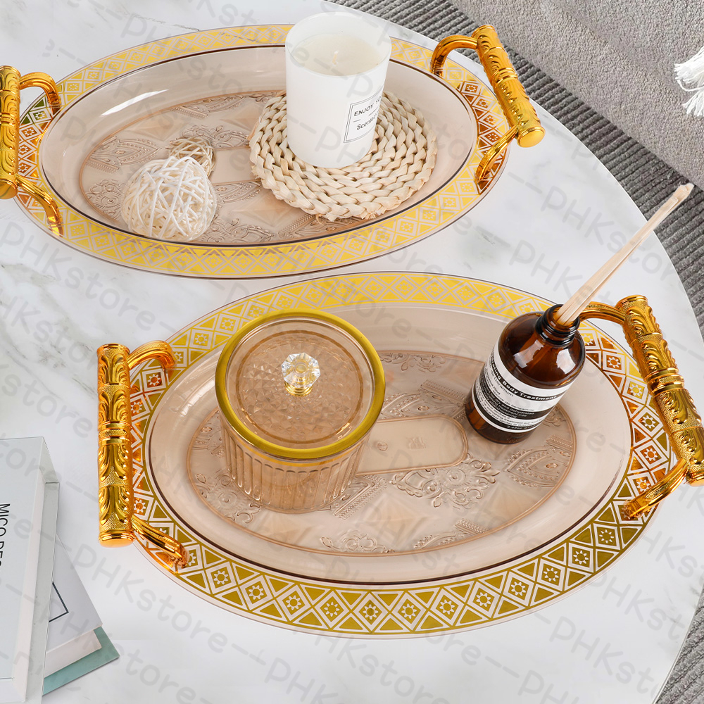 PHK Nampan serbaa estetika mewah/set nampan 3 pcs/dekorasi meja cantik/1set nampan/nampan lebaran