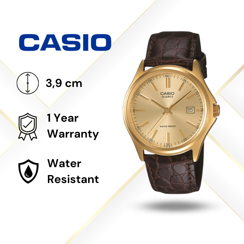 JAM TANGAN PRIA CASIO MTP-1183Q-9A ORIGINAL - MTP1183Q COKELAT GOLD JAM TANGAN CASIO ORIGINAL