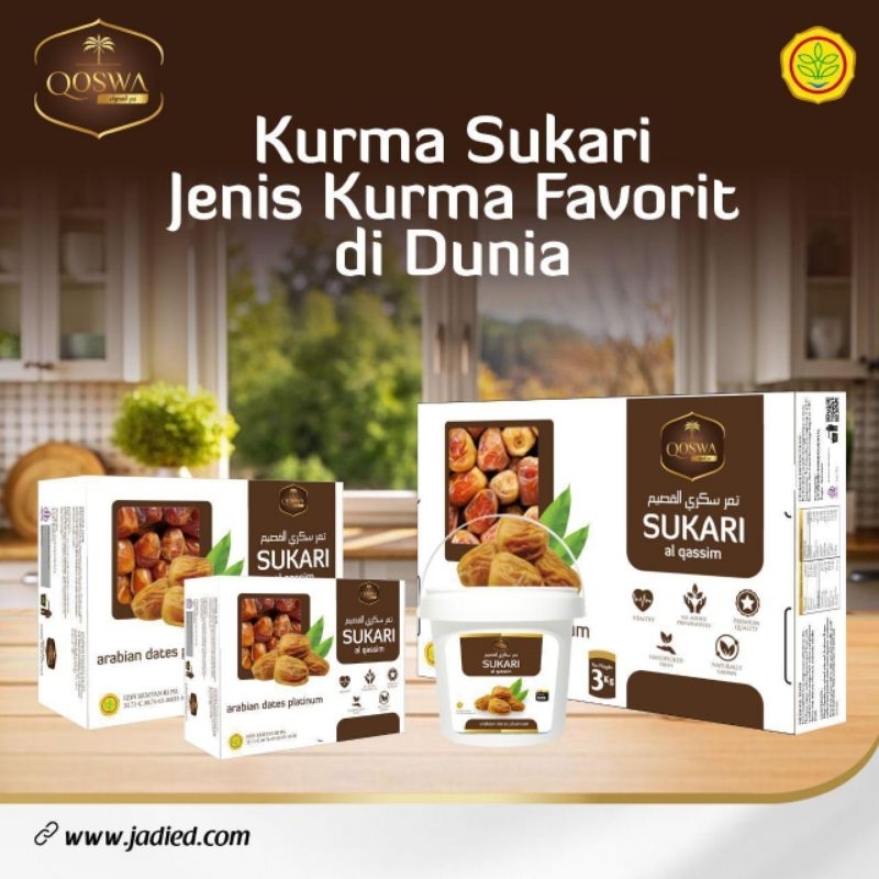 

Kurma Sukari (Manis & Legit) 500gr // 800gr // 3kg // 1 karton 500gr (isi 20)