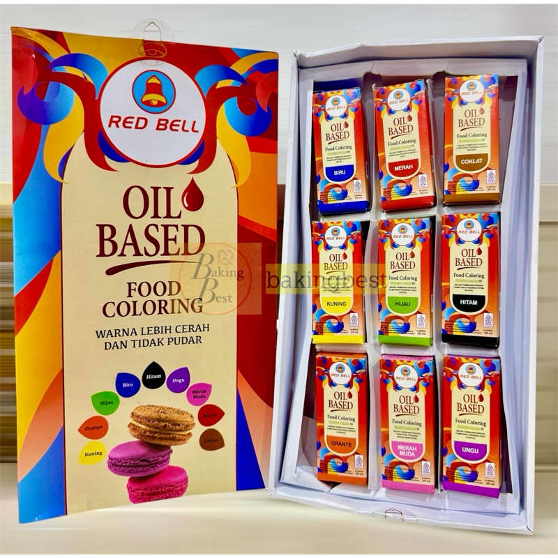 

Collection Box Set Pewarna Oil Based Red Bell Halal BPOM RI untuk makanan dan kue