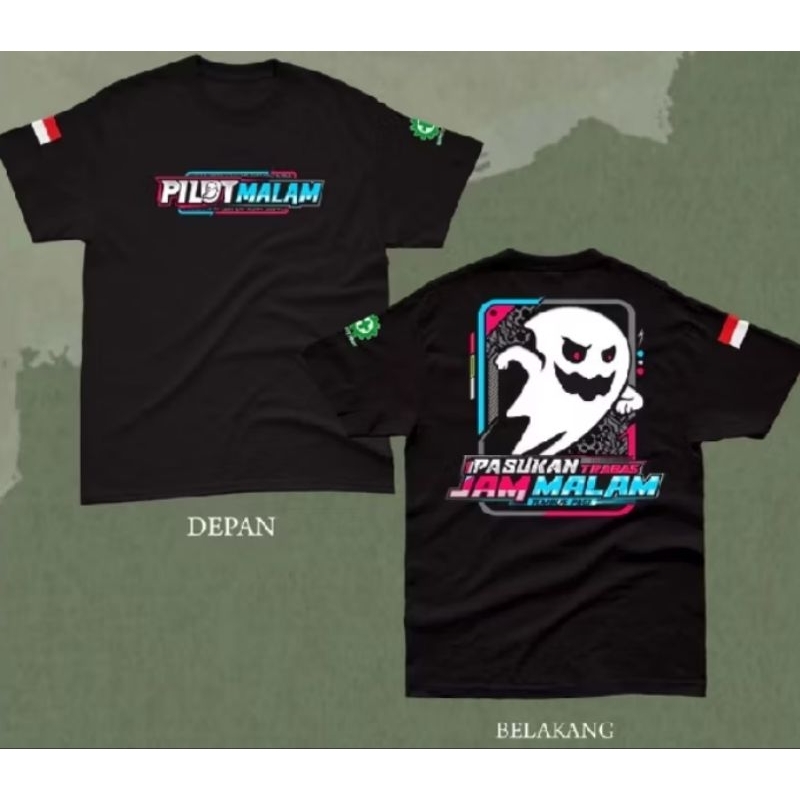 KAOS PILOT MALAM - PASUKAN  TERBATAS JAM MALAM | BAJU RIDER TOURING HITAM KEREN