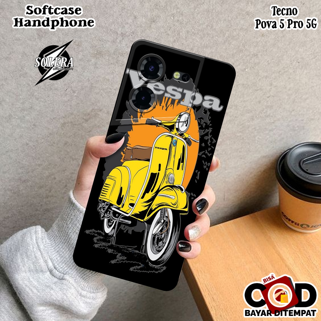 Case Tecno Pova 5 Pro 5G Softcase Tecno Pova 5 Pro 5G Terbaru Fashion Case Vespa Silikon Pro Camera 
