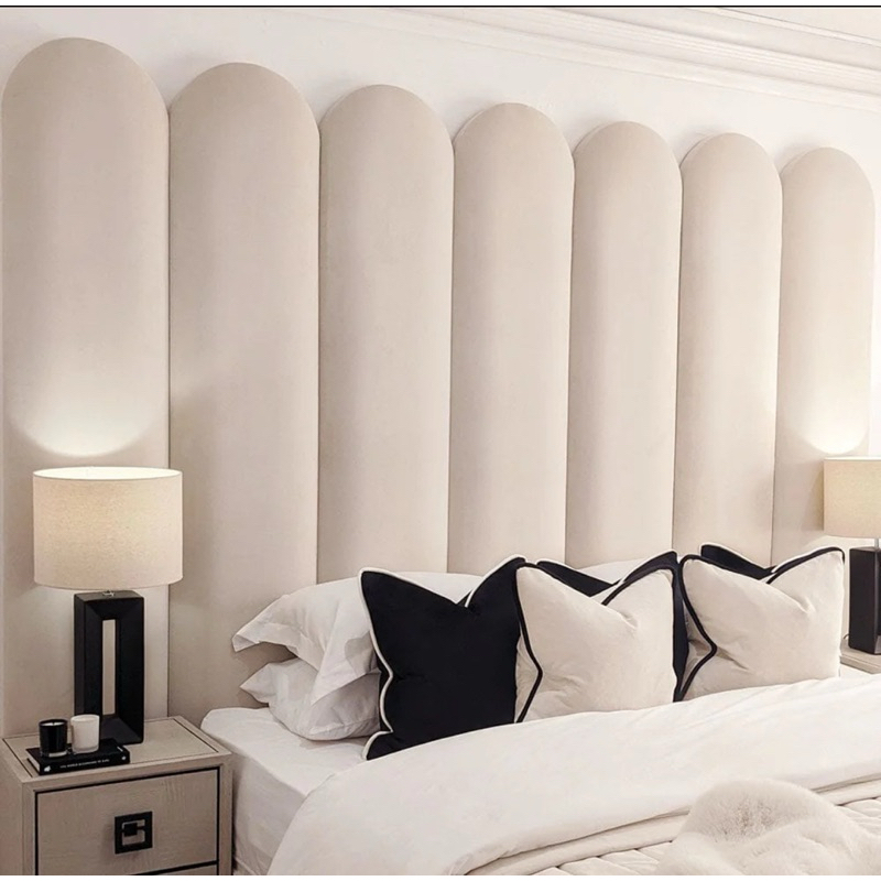 sandaran tempat tidur 20x130 headboard wallpane oval - wallpaper foam terbaru - wallpanel luxury 3D