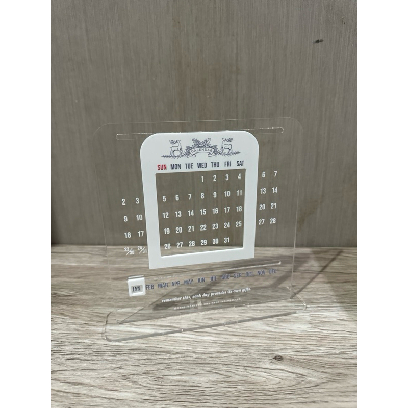 

Kalender abadi akrilik perpetual calendar selamanya minimalis simple bening putih