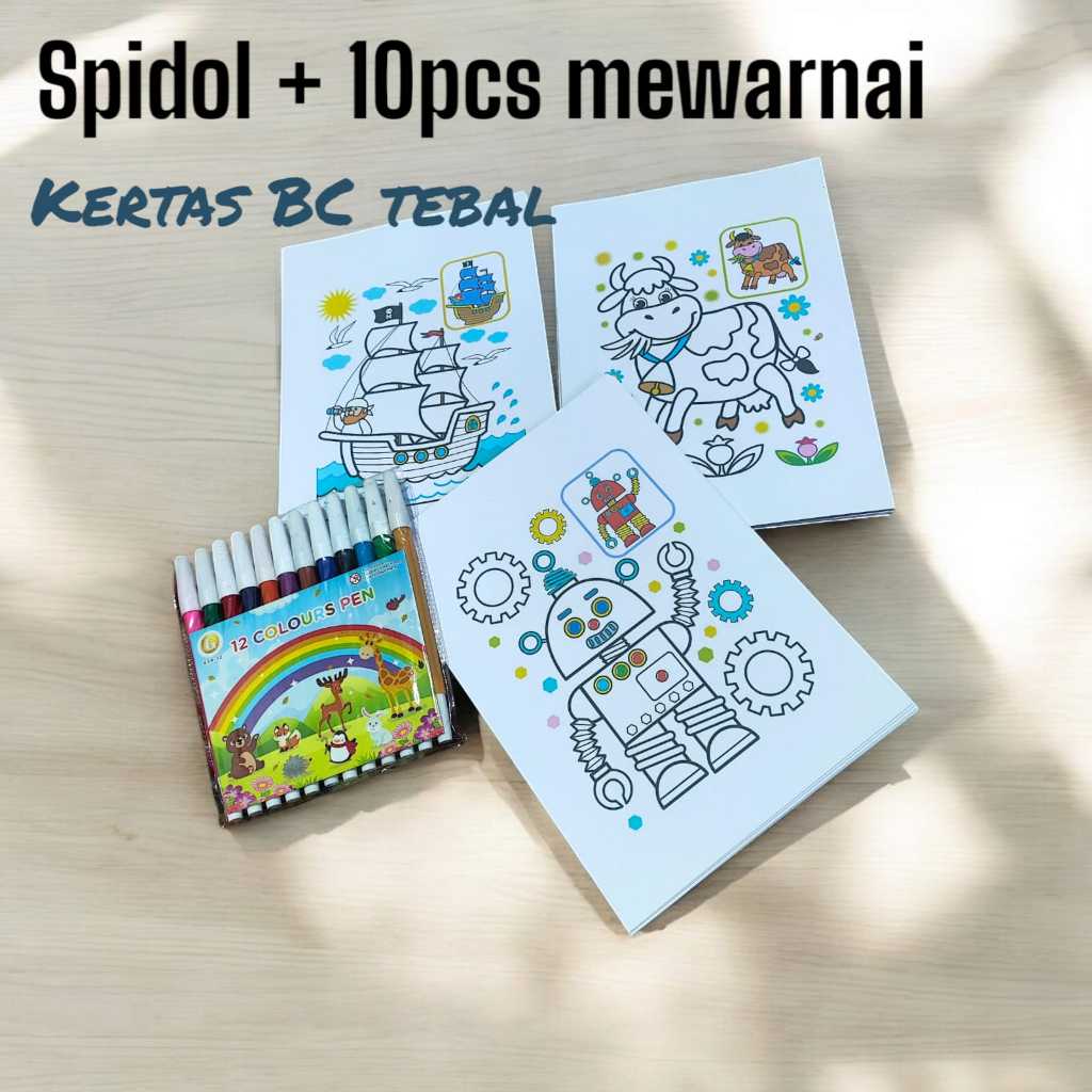 

10 lembar mewarnai + spidol warna
