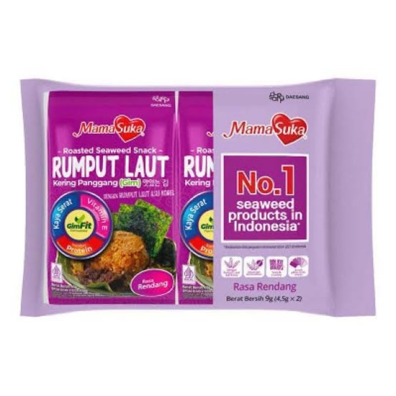 

mamasuka rumput laut panggang (nori) rasa rendang (isi 2pcs)