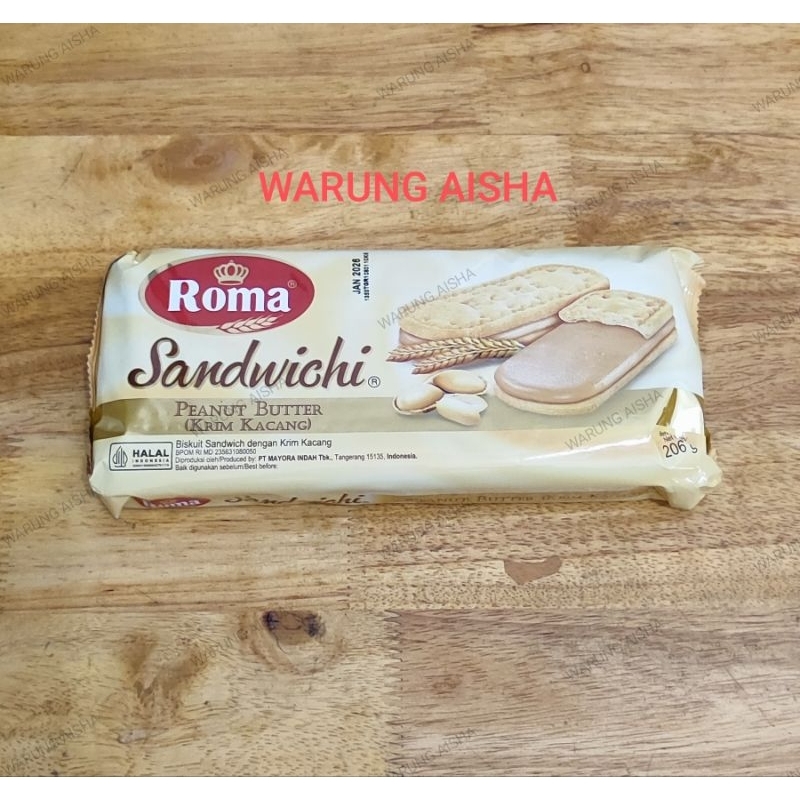 

Biskuit Roma Sandwich Peanut Butter Krim Kacang | Chocolate Coklat 206 gr