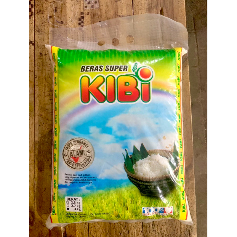 

Beras Kibi 3kg premium super asli nganjuk