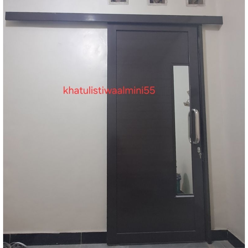 pintu sleding  alumunium komplit ukuran kusen 90 x200 komplit