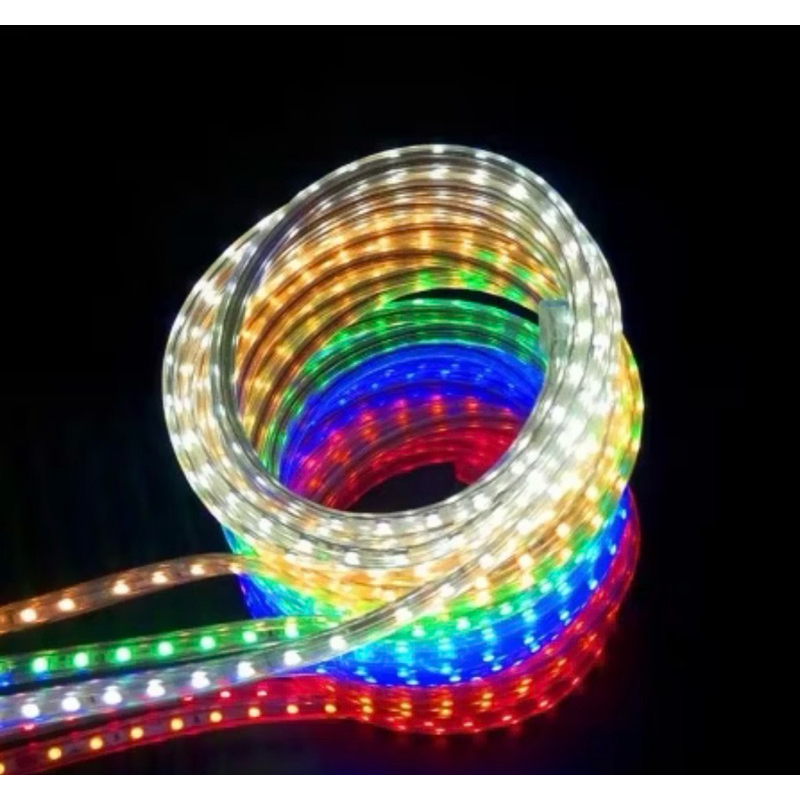 PAKET LAMPU LED STRIP SELANG 220V LENGKAP TINGGAL COLOK 5050 LAMPU HIAS CAFE LED STRIP 4METER UNGU