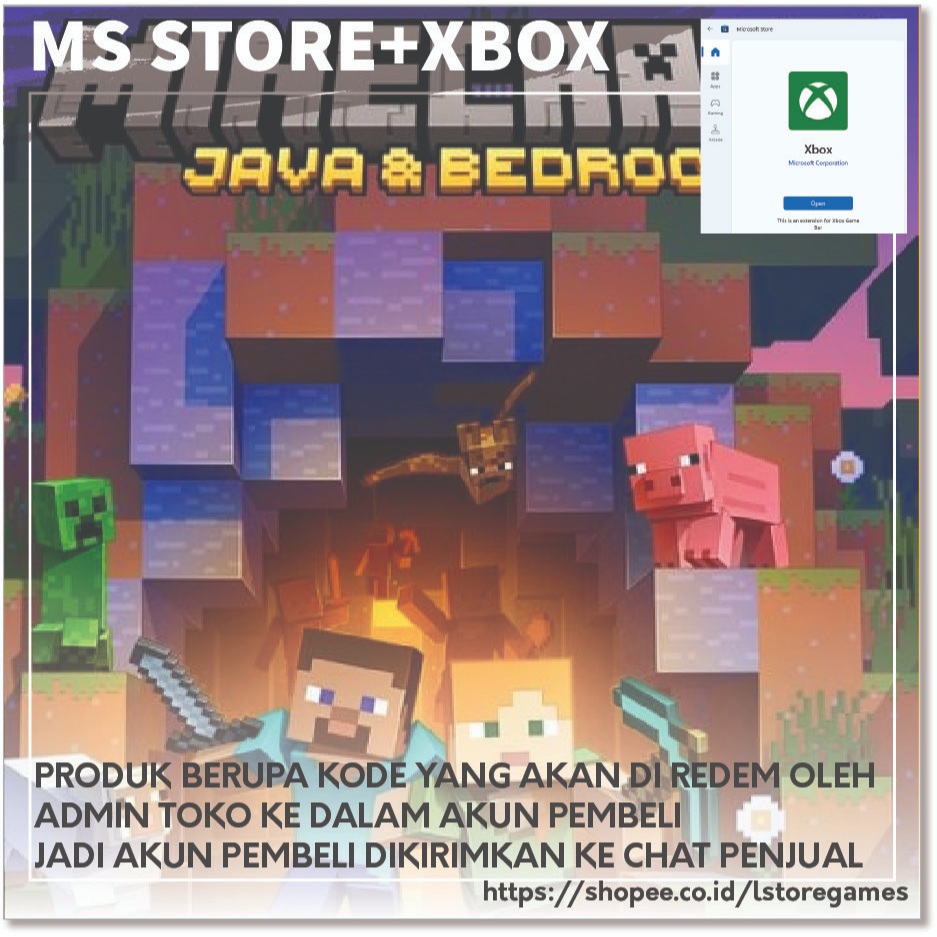 MINECRAFT JAVA BONUS BEDROCK EDITION GAME PC