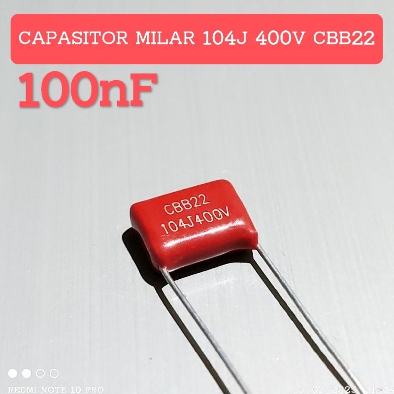 CAPASITOR MILAR 104J 100n 400V 100nF 400VOLT CBB22