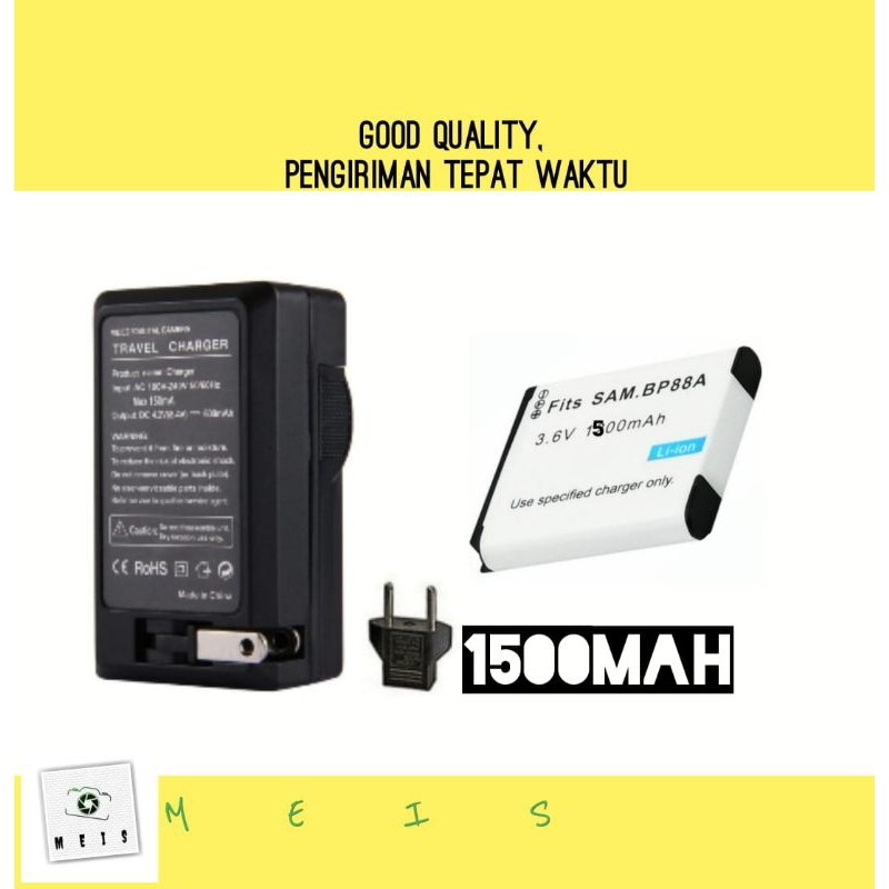 Baterai & Charger Samsung BP-88A DV200 DV300 DV300F DV305 DV305F Batre Casan BP88A