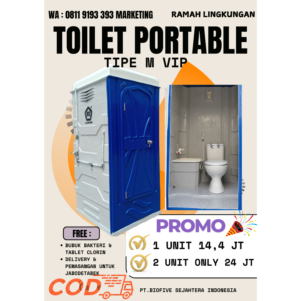 WC Portable Fiberglass closed duduk harga terbaik februari 2025