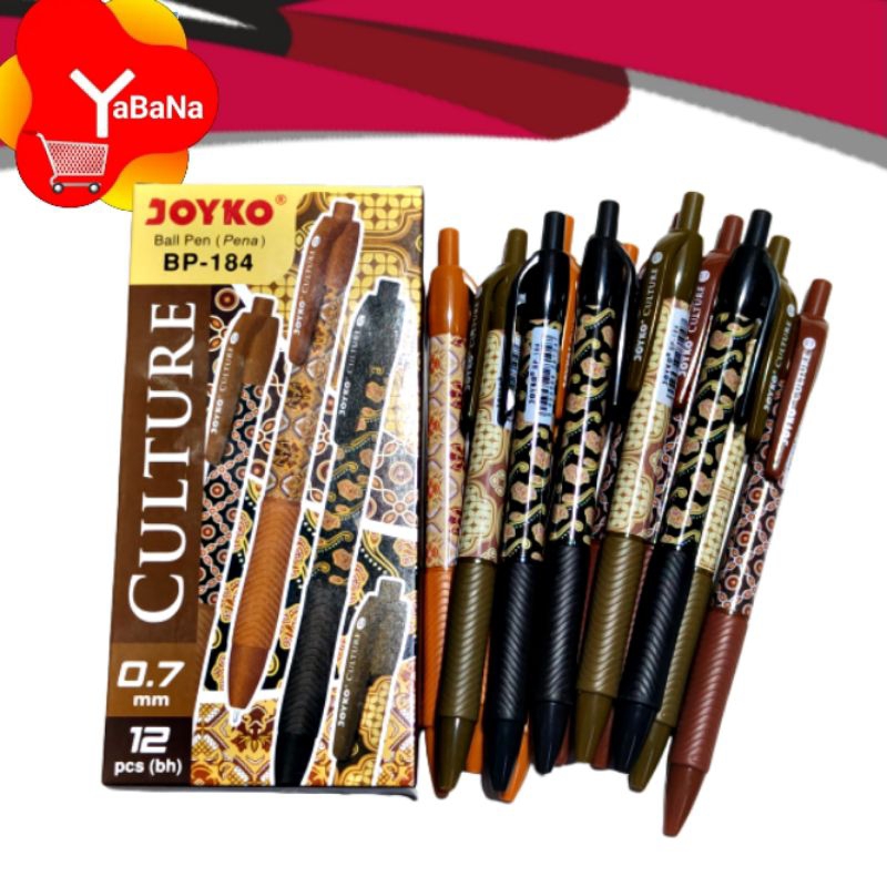

Pen Pulpen Joyko BP-184 Culture Hitam 12pcs