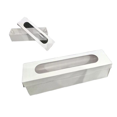 

Box Roll Cake Hampers Lebaran Ukuran 24x6x6.5cm Warna Putih Polos Packaging Eid Mubarak