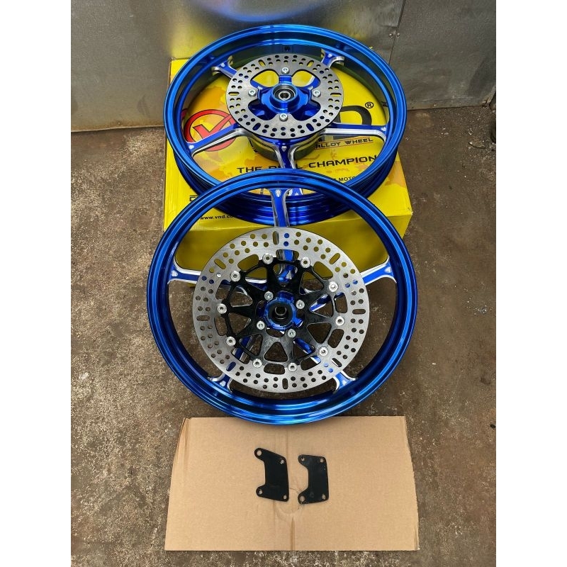 Velg pelk pelek VND ak 55 Ak55 Ninja R SS RR Ukuran 185/215 Warna hitam  Orange dan biru