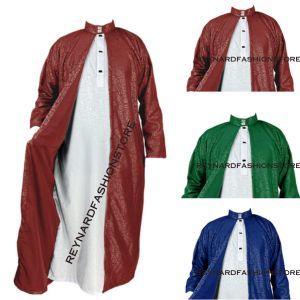 Jubah 2IN1 Gamis Lengan Panjang Poly Embos Terbaru Baju Jubah Pria Embos Premium
