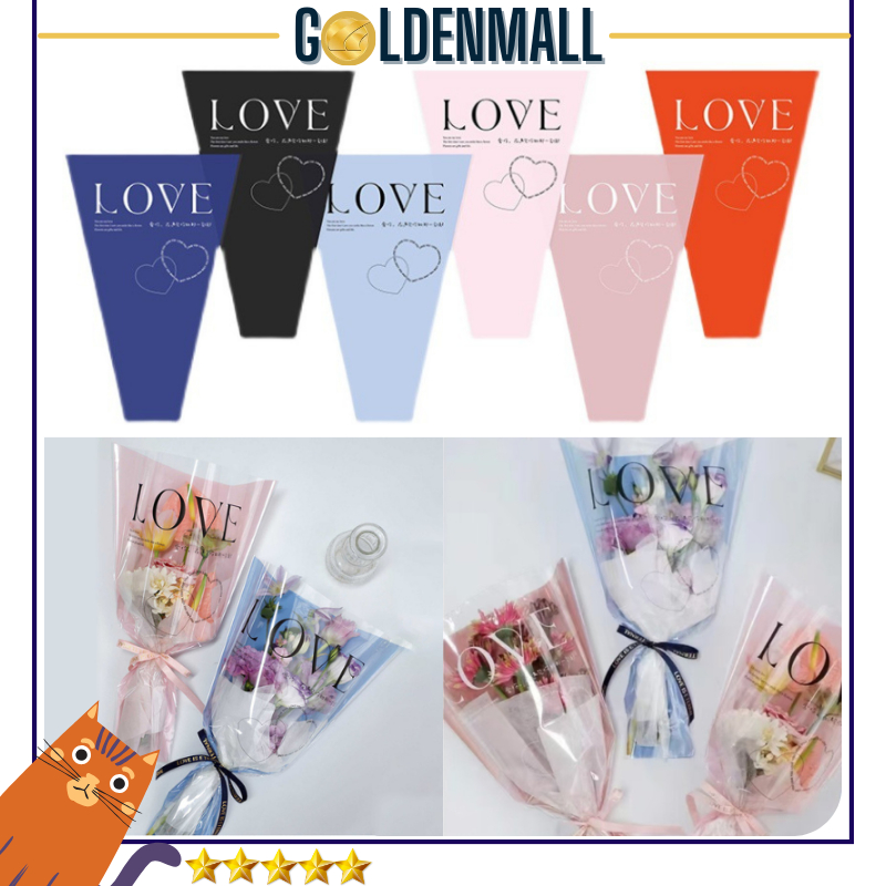 

30 LEMBAR Wrapping Plastik Instant Mini Buket Mawar Single Rose Bunga Mawar SF04
