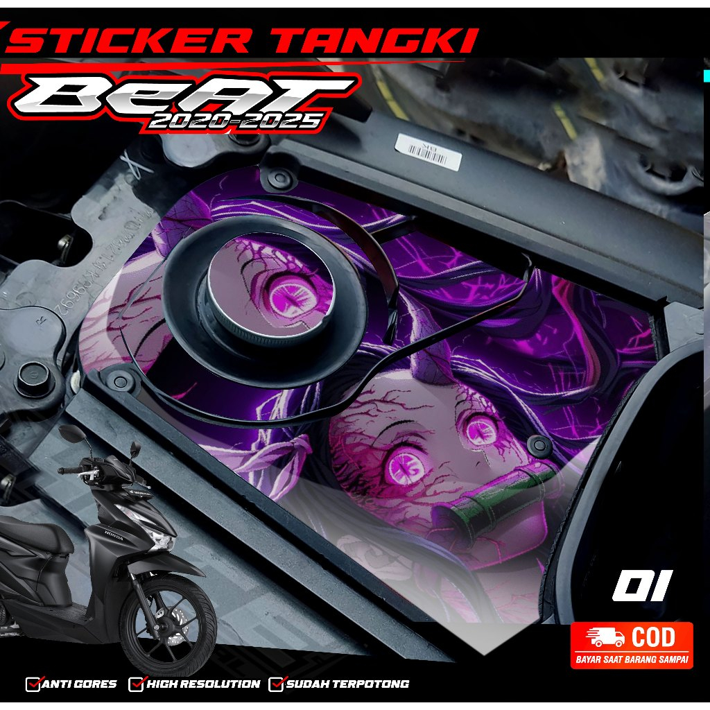STIKER COVER TANGKI BENSIN MOTOR BEAT DELUXE - STIKER TANGKI BENSIN BEAT DELUXE 2020-2025 PART 1