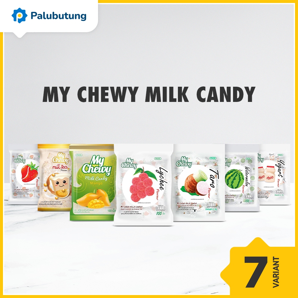 

PALUBUTUNG - My Chewy Milk Candy Permen Thailand size 67grm - Milk Tea, Yogurt, Taro, Strawberry