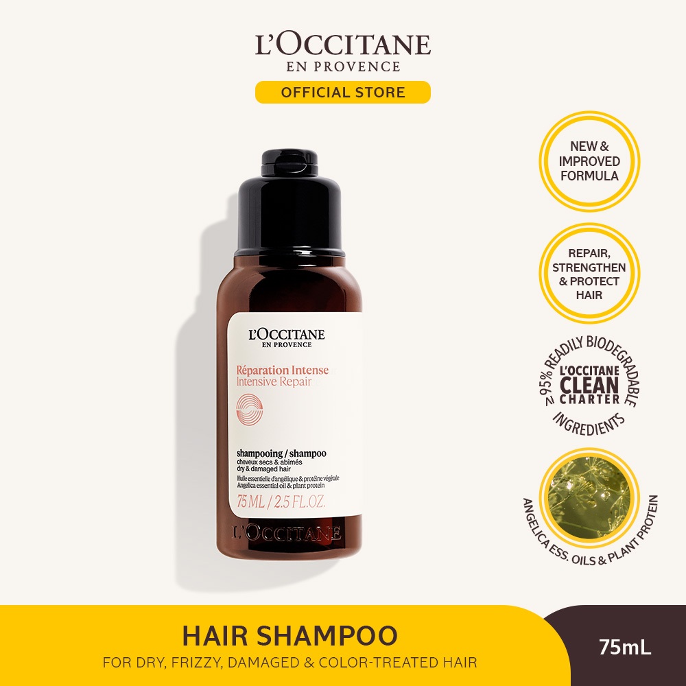 L'Occitane Intensive Repair Shampoo 75ml - Sampo Melembabkan Rambut Rusak Kering