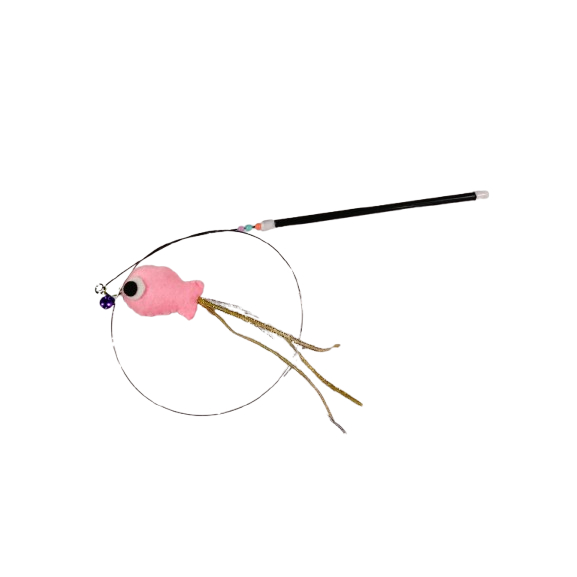 Mainan Kucing Stick Elastis Boneka IKAN Kerincing/ Mainan Kucing Murah