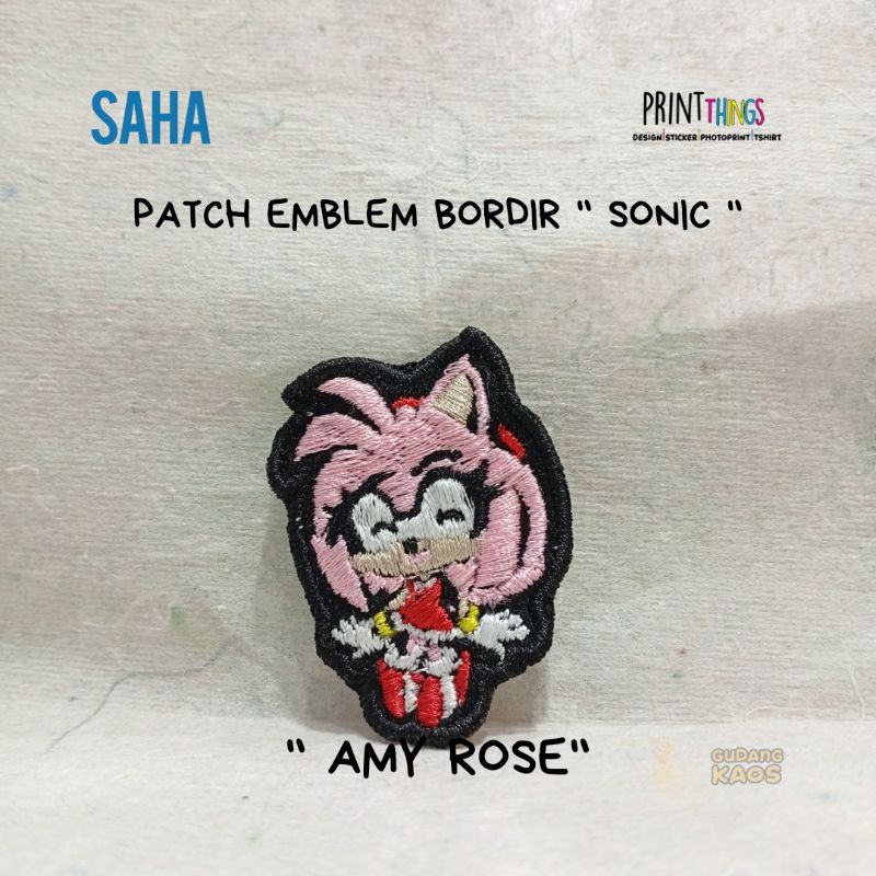 PATCH EMBLEM BORDIR SONIC CEWEK PINK