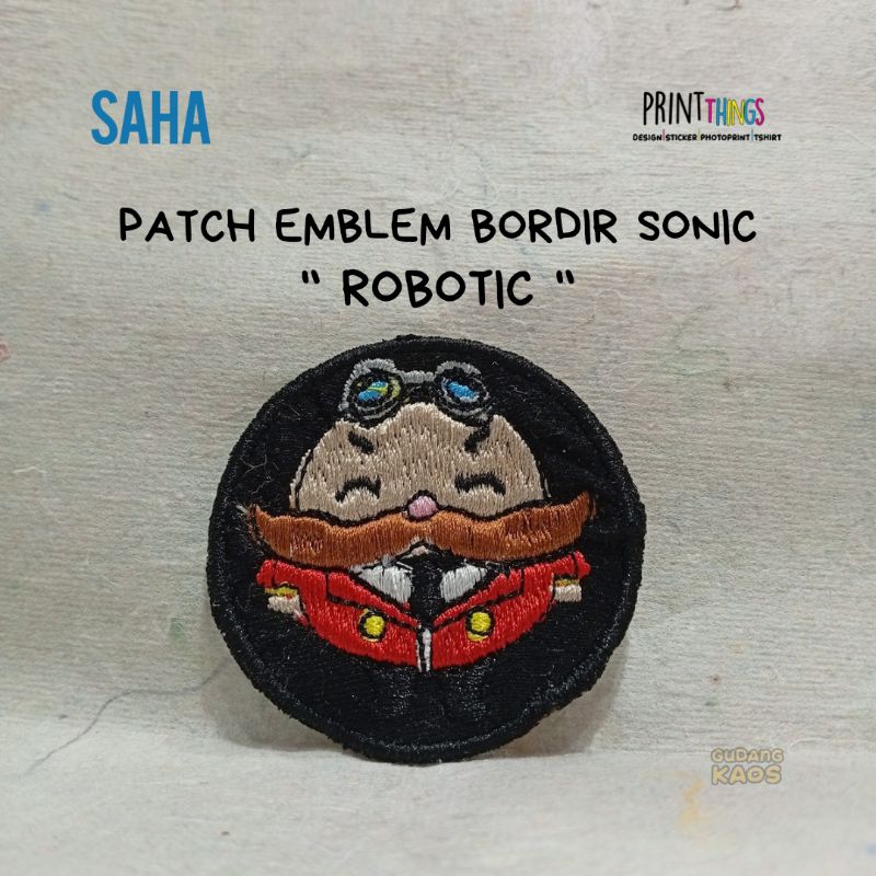 PATCH EMBLEM BORDIR SONIC ROBOTIC