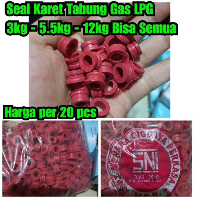 Seal karet tabung gas isi 20 pcs untuk gas lpg 3kg 5.5kg 12kg Universal seal tabung gas LPG karet pe