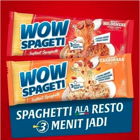 

Wow spageti virall Bolognese/Carbonara/Mix All varian