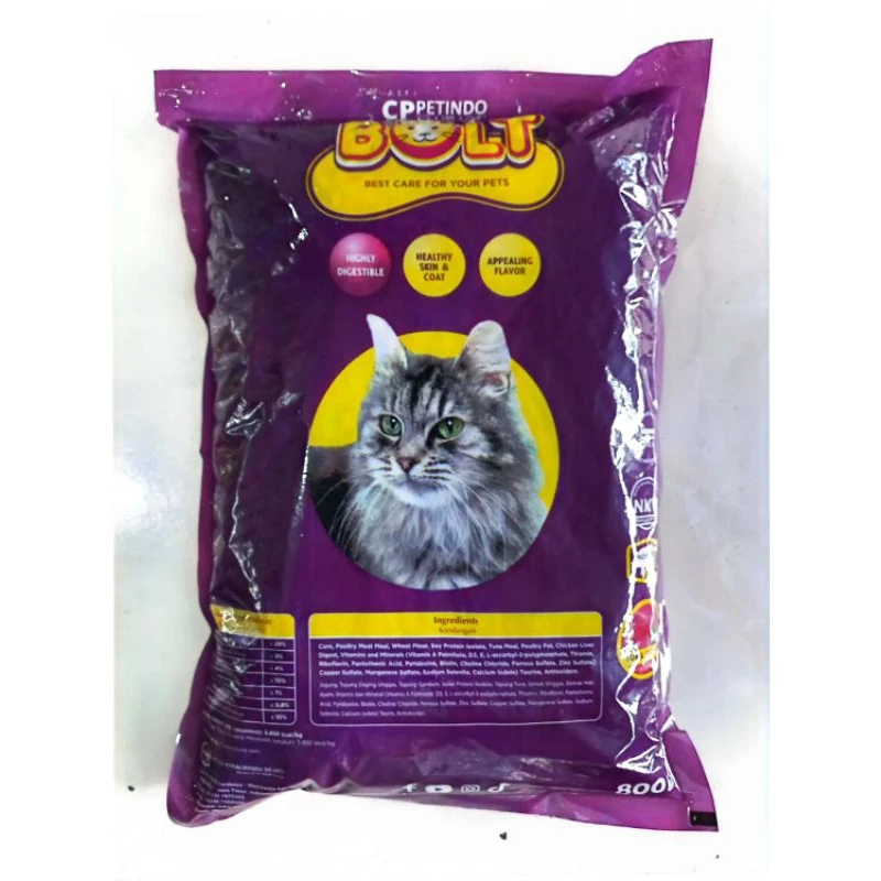 Bolt Cat Food Tuna 800gr Makanan kucing dewasa rasa tuna kibble ikan dan donat 800Gr