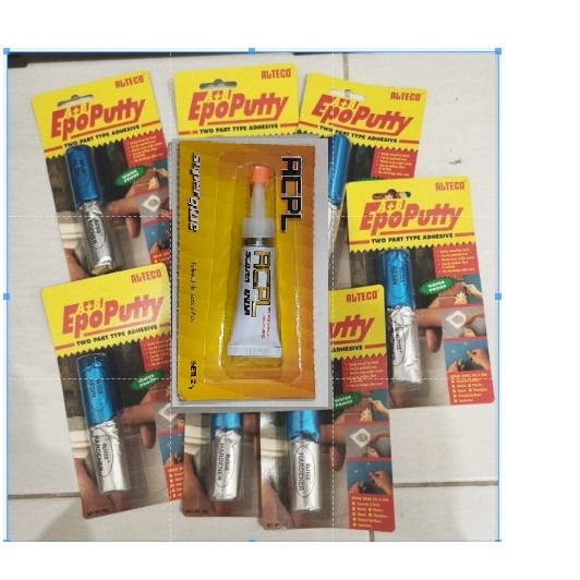 

1 LUSIN EPO PUTTY 50 GRAM Lem kapal resin LEM TAMBAL TANGKI 1 LUSIN BONUS 2 SUPER GLUE ORIGINAL