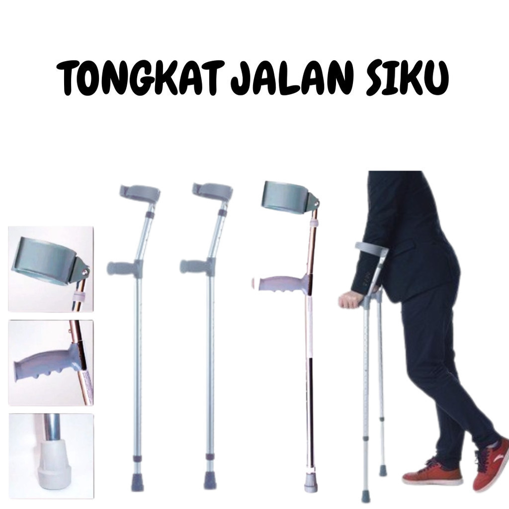 Tongkat JalanTongkat Siku/ Tongkat Siku Elbow Alat Bantu Jalan Kruk Tangan