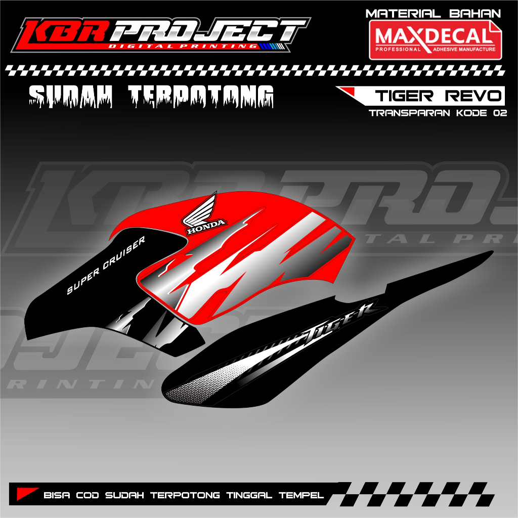 Striping Tiger Revo Variasi Striping Tiger Custom ss HOLOGRAM TRANSPARAN KODE 02