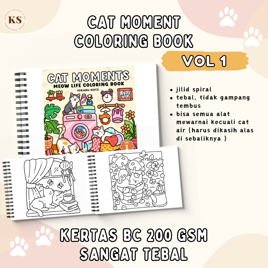 

CAT MOMENTS VOL 1 Coloring Book Aesthetic For Kids And Adults Buku Mewarnai Remaja Dewasa Kertas Tebal