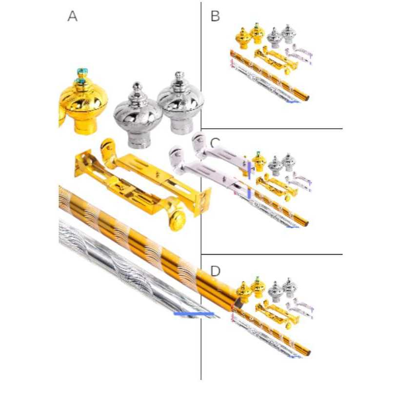 Batang Gorden Full Set Minimalis Murah / SAMBUNGAN BATANG/TIANG/TONGKAT ROLLET GORDEN/HORDENG