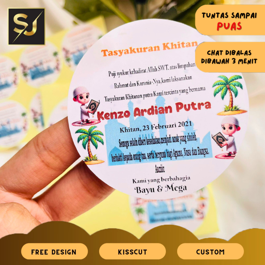 

2-6 Stiker Tasyakuran Khitan Stiker Khitan Stiker Walimatul Khitan - Stiker Label Tasyakuran Khitan