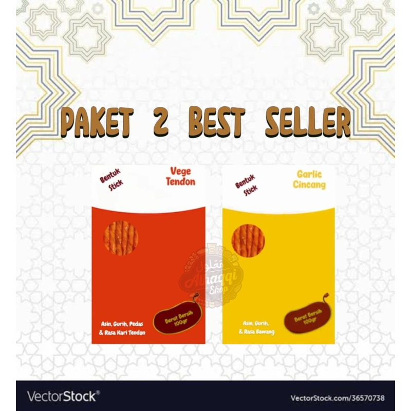 

paket 2 best seller Snack spicy vegetarian cemilan siap santap halal Termurah