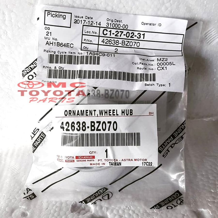 Dop Roda Cover Wheel Avanza Xenia VVTI Original Toyota 42638-BZ070 Cover Dop Velg Tutup Dop Roda Vel