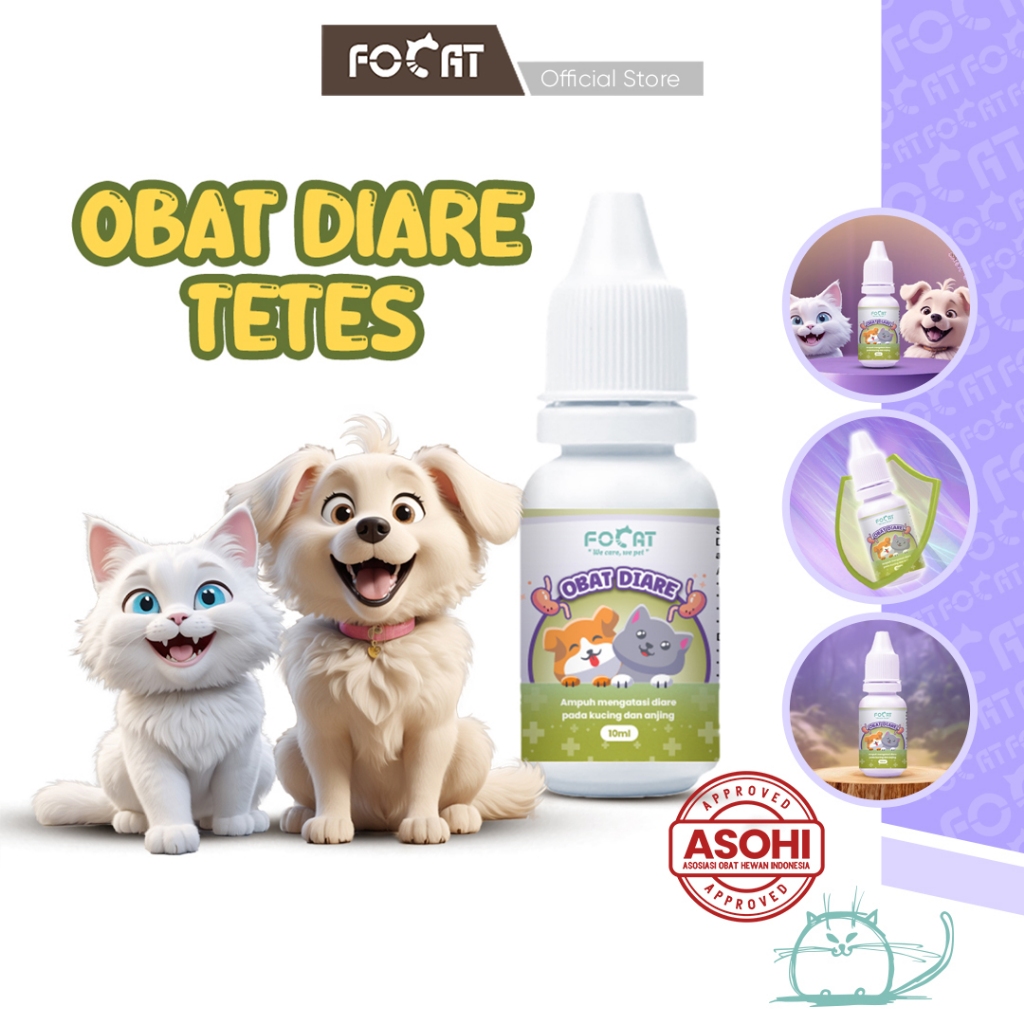 [ASOHI CERTIFIED] FOCAT Obat Tetes Diare Kucing Anjing N43/Cat Diarrhea Medicine 10ml/Obat Tetes Diare Hewan Peliharaan