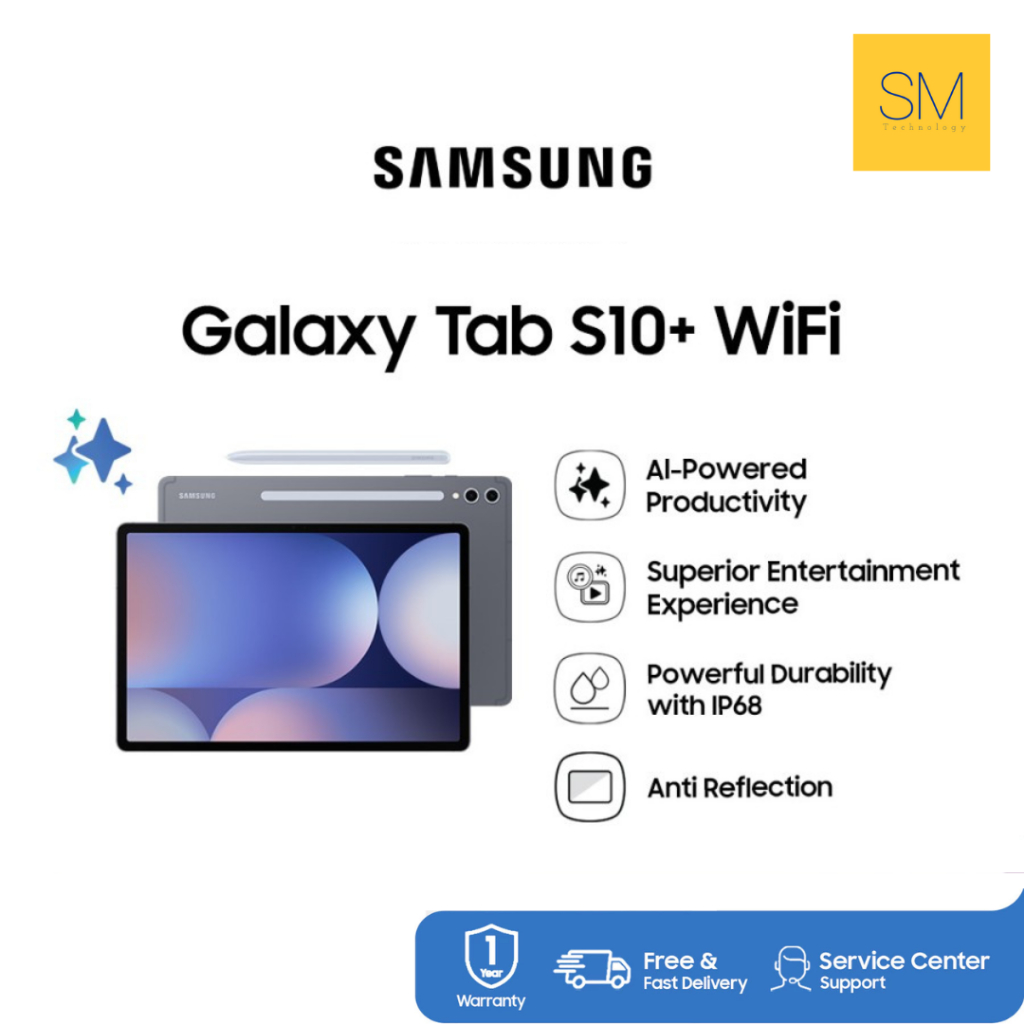 Samsung Galaxy Tab S10+ WiFi [12/256] - Tablet AI, Tab AI, Galaxy AI, Layar besar, RAM besar